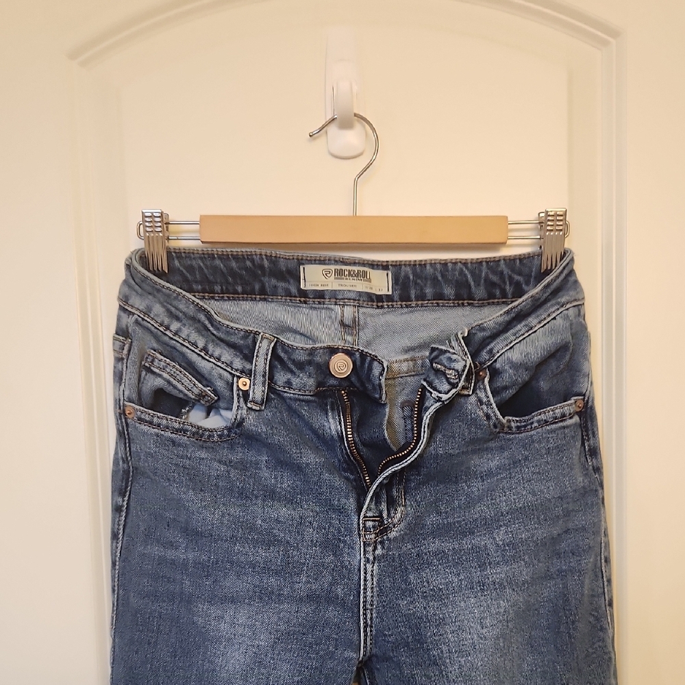 High-Rise Women's Blue Jeans - Rock & Roll Couture